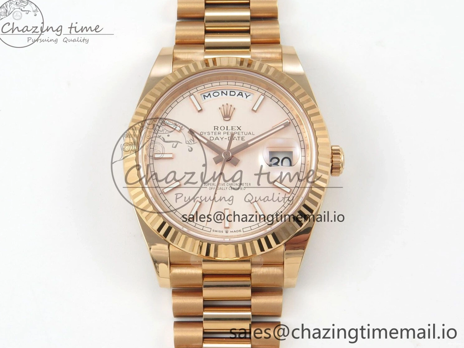 MiroTime 0113 Day Date 40 RG 228235 THBF 1:1 Best Edition RG Marker Dial on President Bracelet VR3255 V3 (Gain Weight) Seasonal 260